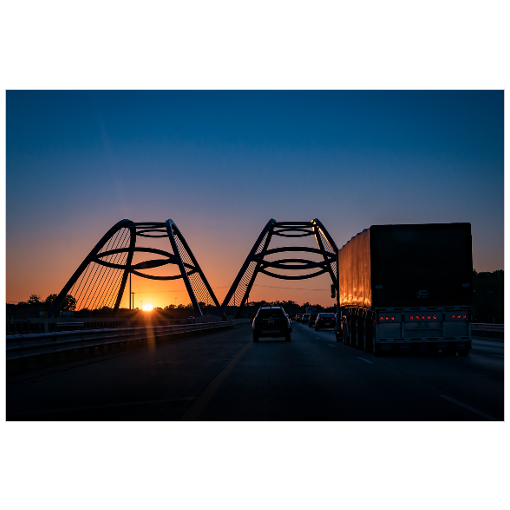 Sunset on the highway - 18x12 Print